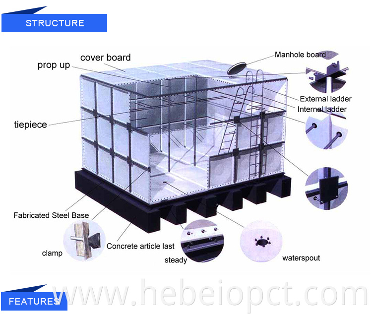 Water Tank FRP, Fiberglass Plate Water Tank, Large Water Tanks